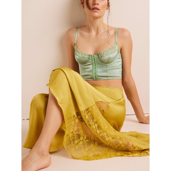 FREE PEOPLE Make You Mine Half Slip / Bitter Oil - Picture 3 of 9